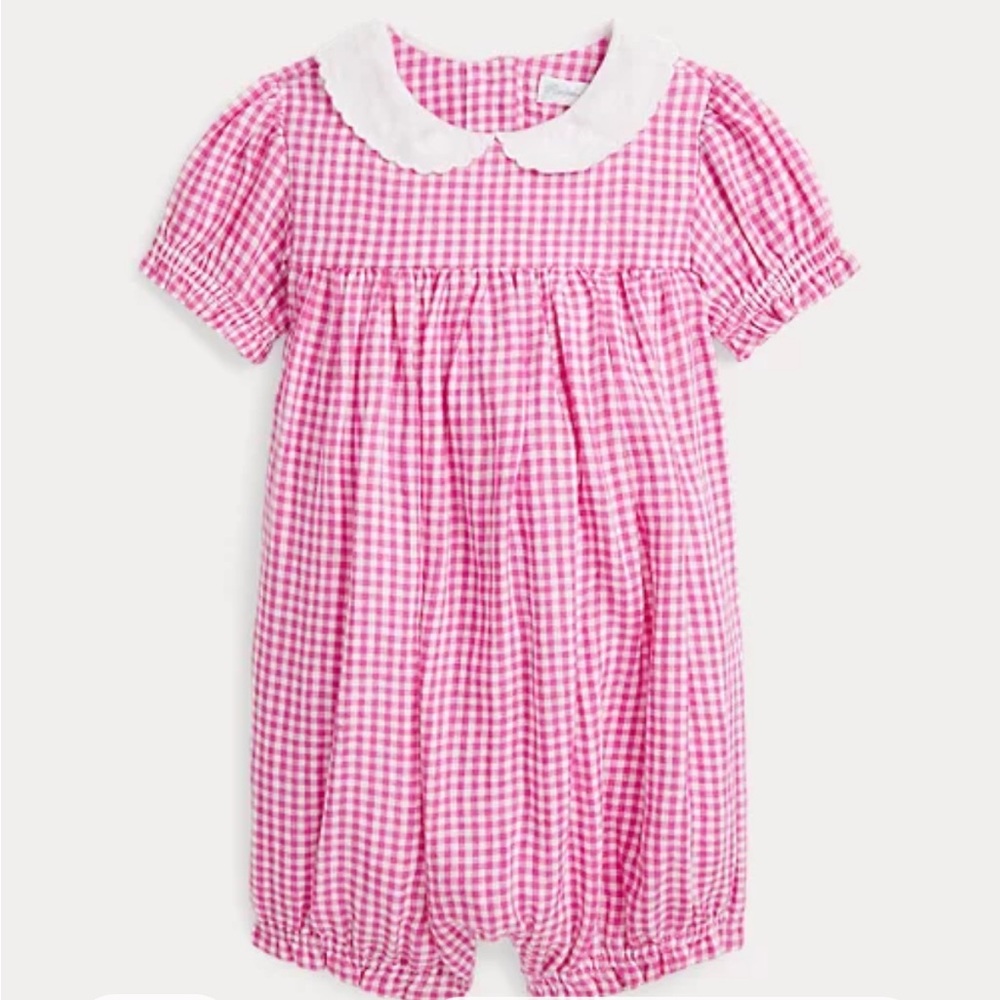 Ralph Lauren Gingham Linen Bubble Shortall